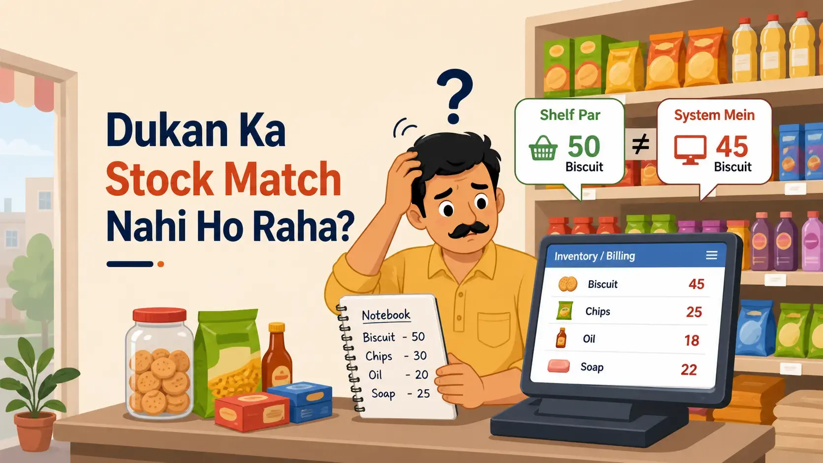 Dukan Ka Stock Match Nahi Ho Raha? Simple Solution for Inventory Mismatch Problem
